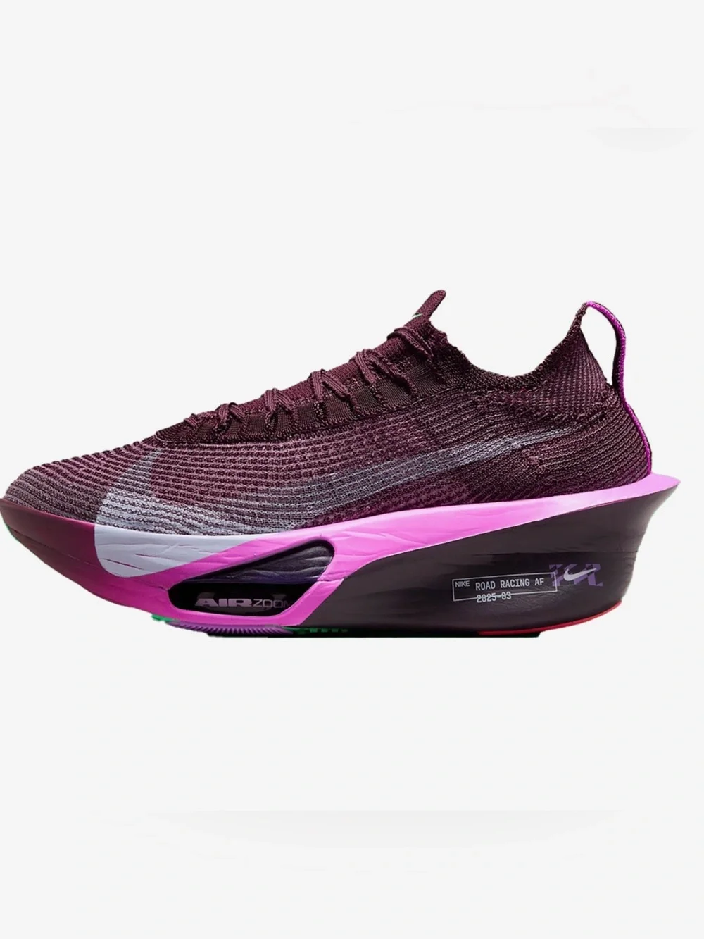 Nike Women’s Road Racing AF Flyknit Sneakers - Maroon with Pink Accents